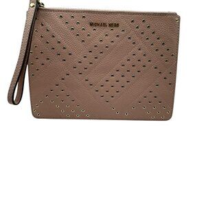 Michael Kors Jet Set Travel XL Zip Clutch - Pink w/ gold accents